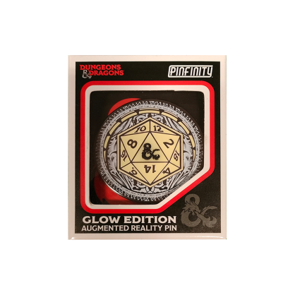 Dungeons & Dragons - Glow in the dark - D20 - AR Pin (Augumented Reality)
