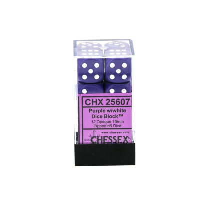 Kostki - Chessex - K6 16 mm - Purple/White