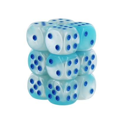 Kostki - Chessex - K6 16 mm - Gemini - Pearl Turquoise-White/Blue