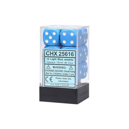 Kostki - Chessex - K6 16 mm - Light Blue/White