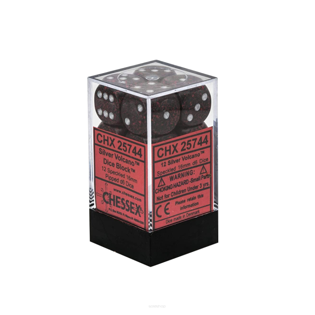 Kostki - Chessex - K6 16 mm - Silver Volcano