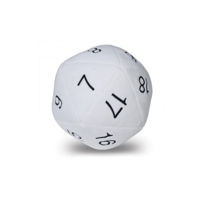 Ultra Pro - Dice - Jumbo D20 Novelty Dice Plush - White with Black Numbering