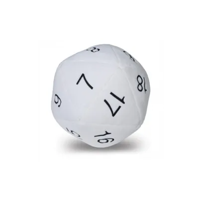 Ultra Pro - Dice - Jumbo D20 Novelty Dice Plush - White with Black Numbering